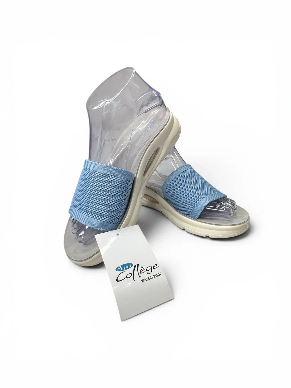Aqua College Alina Waterproof Slide Sandals Size 7.5 Light Blue Slides NWTOS